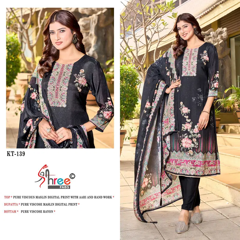 Kt 139 By Shree Fabs Viscose Digital Printed Salwar Suits Wholesale Online